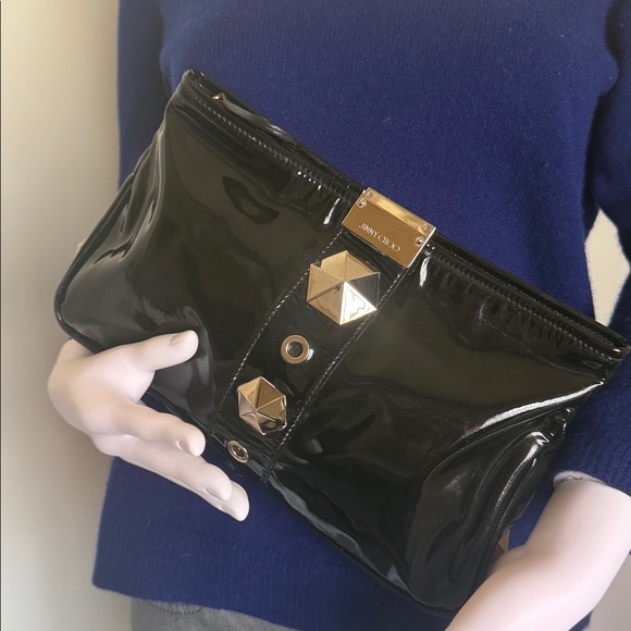 Jimmy Choo Black Patent Leather Clutch - Picture 2 of 9